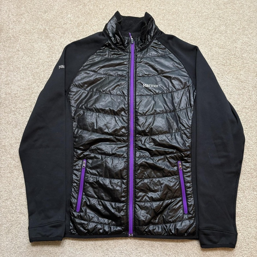 Marmot‎ Jacket Womens XL Black Polartec Fleece Insulated Full Zip Softshell